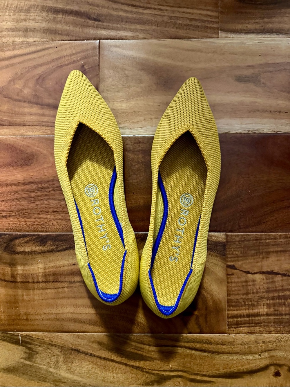 Rothy's Marigold Yellow Pointed Knit Flats